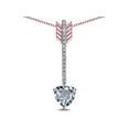 thumbnail image 3 of Star K� 6mm Genuine Aquamarine Heart Arrow Bar Pendant Necklace, 3 of 9