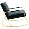 thumbnail image 3 of Upholstered Armchair Single Sofa Accent Comfortable Rocking Chair with Stainless Steel Feet Nursery Rocking Chair Velvet Fabric Padded Seat with High Backrest and Armrest Accent Chair(Black), 3 of 8