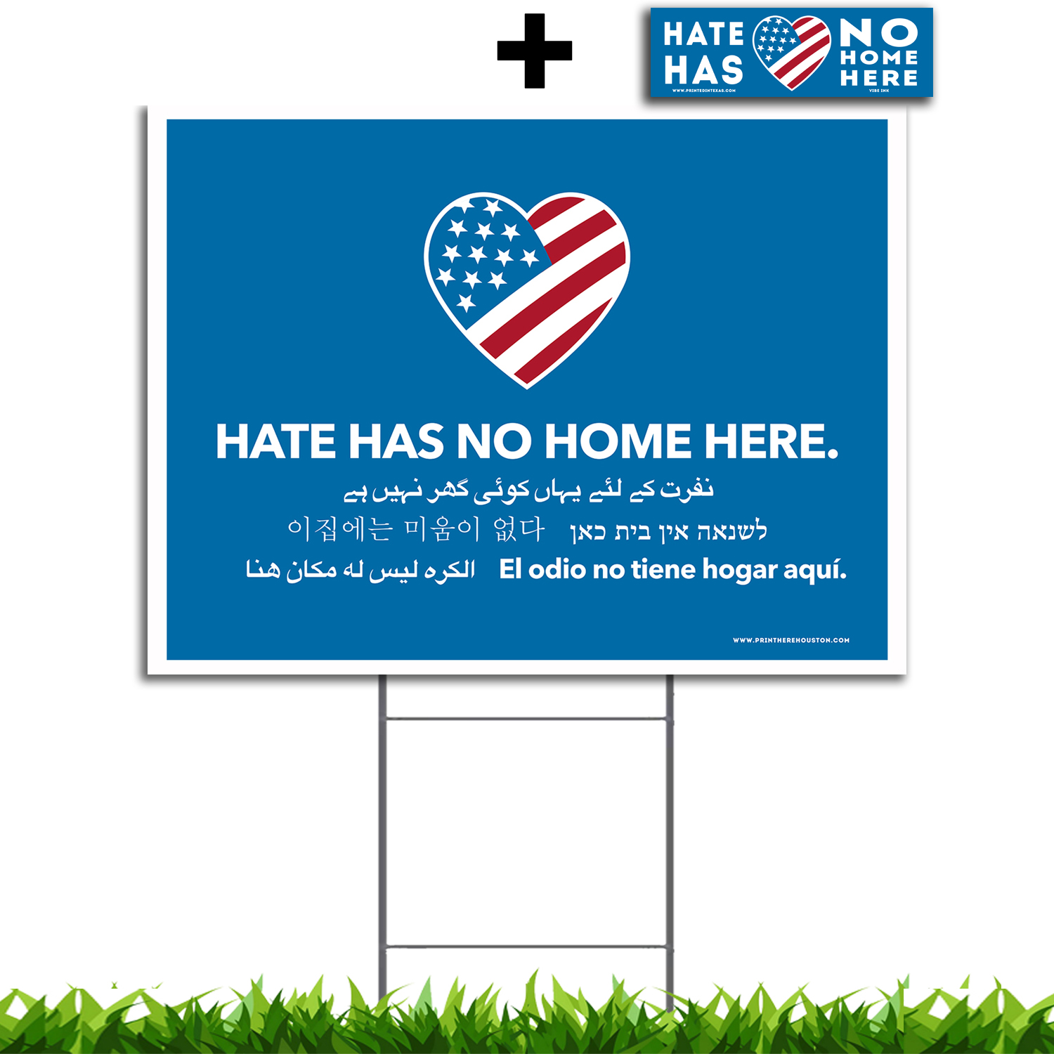 Black lives matter Yard Sign Hate Has No Home Here Sign LGBT Sign Double-sided Print 18x24in We Stand together