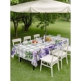 thumbnail image 4 of Outdoor Tablecloths with Umbrella Hole & Zipper, Purple Flowers Rectangle Tablecloth 52x70 Inch, Spring Floral Leaves Plants Gray Plaid Waterproof Table Cloth, Patio/Pool/Picnic Table Covers, 4 of 8