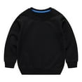 thumbnail image 2 of Generic Toddler Boys Girls Solid Color Long Sleeve Round Neck Pullover Sweatshirt Threaded Neckline Breathable Comfortable Autumn Winter Clothes for Indoor Outdoor（5-6 Years Black）, 2 of 4