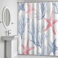 thumbnail image 6 of Pink Starfish Blue Coral Bathroom Shower Curtain, Ocean Coastal Summer Nautical Waterproof Washable Soft Bath Curtain for Bathtub Decor with 12 Hooks&Grommet, 66x72 Inch, 6 of 9