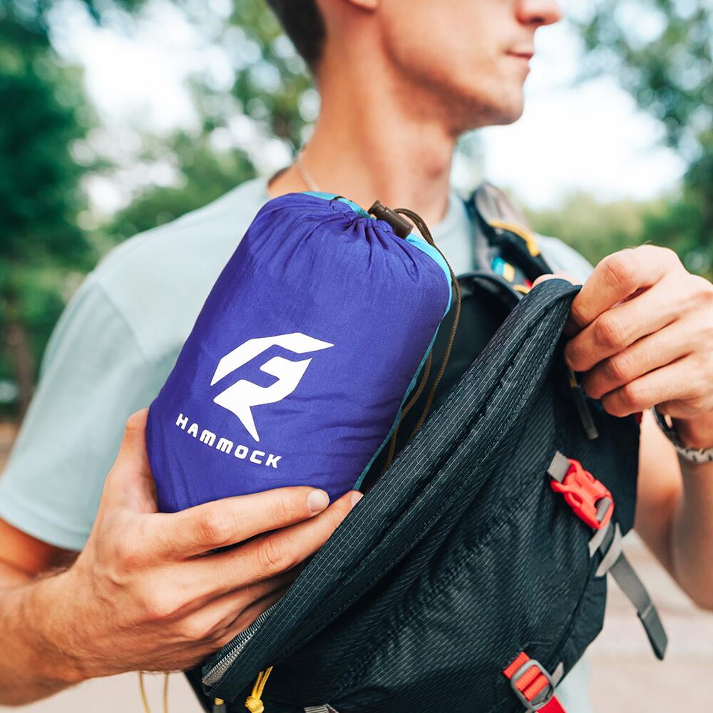 QUANFENG QF Hammock Portable Single Camping Hammock, Support 330lbs, Blue/Purple