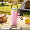 thumbnail image 5 of Sidagar 30 oz Insulated Water Bottle with Straw, Dual Drinking Lid and Carry Handle, Stainless Steel Travel Tumbler, Pink, 5 of 9