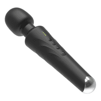Rulwuck Powerful personal wand massager with 20 vibration modes, 8-speed body massager, cordless charging, quiet handheld electric back massager,black,Silicone ABS,Mini wand massager