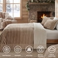 thumbnail image 4 of Regency Heights Twin/Twin XL Size Comforter Set, Fluffy Ribbed Plush Comforter Set, 2-Piece Bedding Set, Brown Ombre, 4 of 8