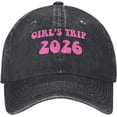 thumbnail image 1 of Girls Trip 2026 hat Funny Girls Weekend Denim Cap, 1 of 6