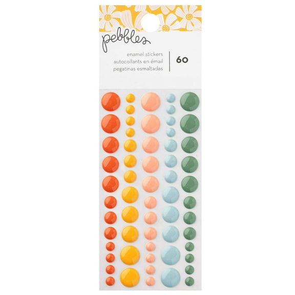 Pebbles Sunny Bloom Enamel Dots-60 Pieces