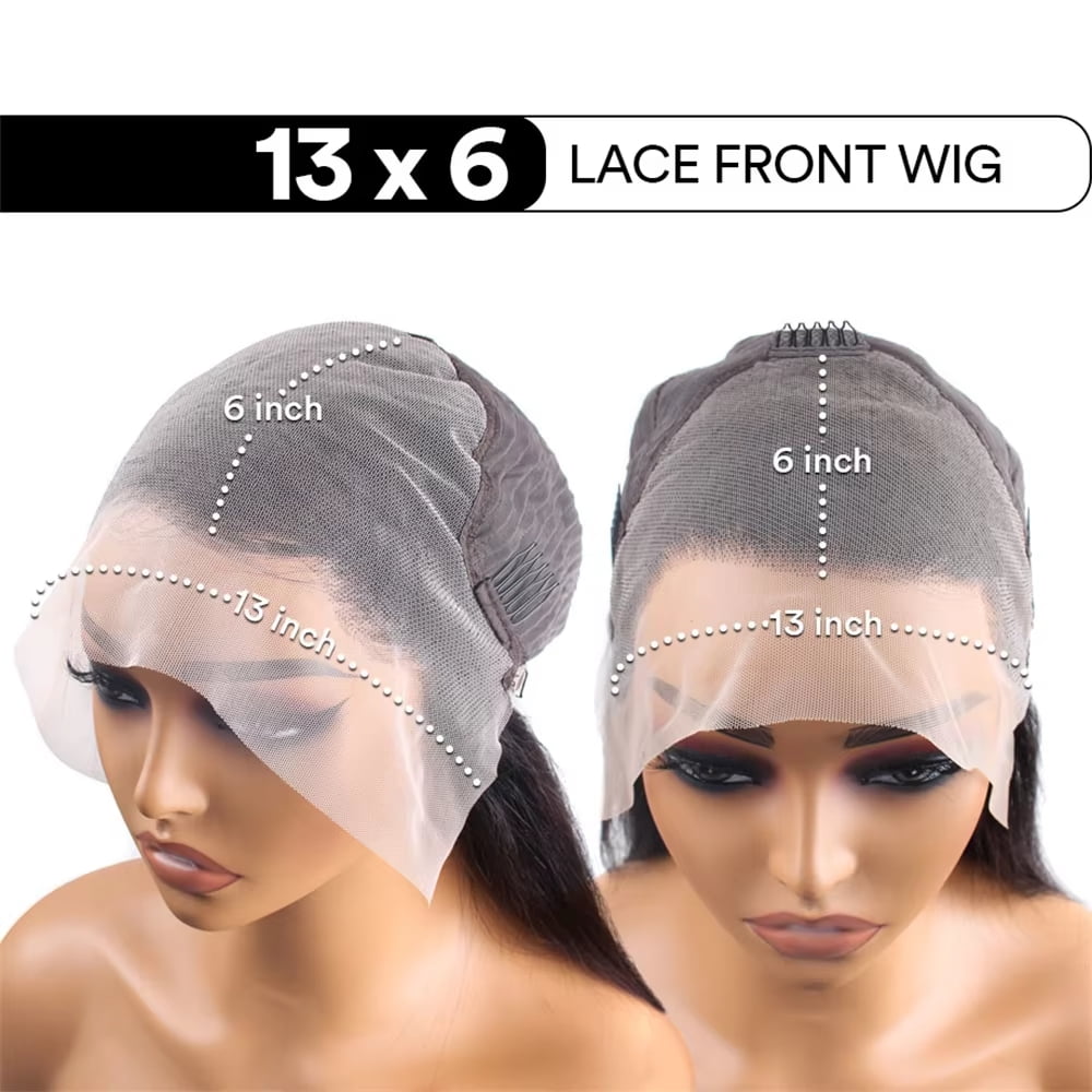 13x6 Bob Wig Water Wave Bob Wigs Human Hair 13x6 Lace Frontal Wigs 200% Density Curly Bob Wig Human Hair Pre Plucked Deep Wave Wig for Black Women Natural Black 8Inch