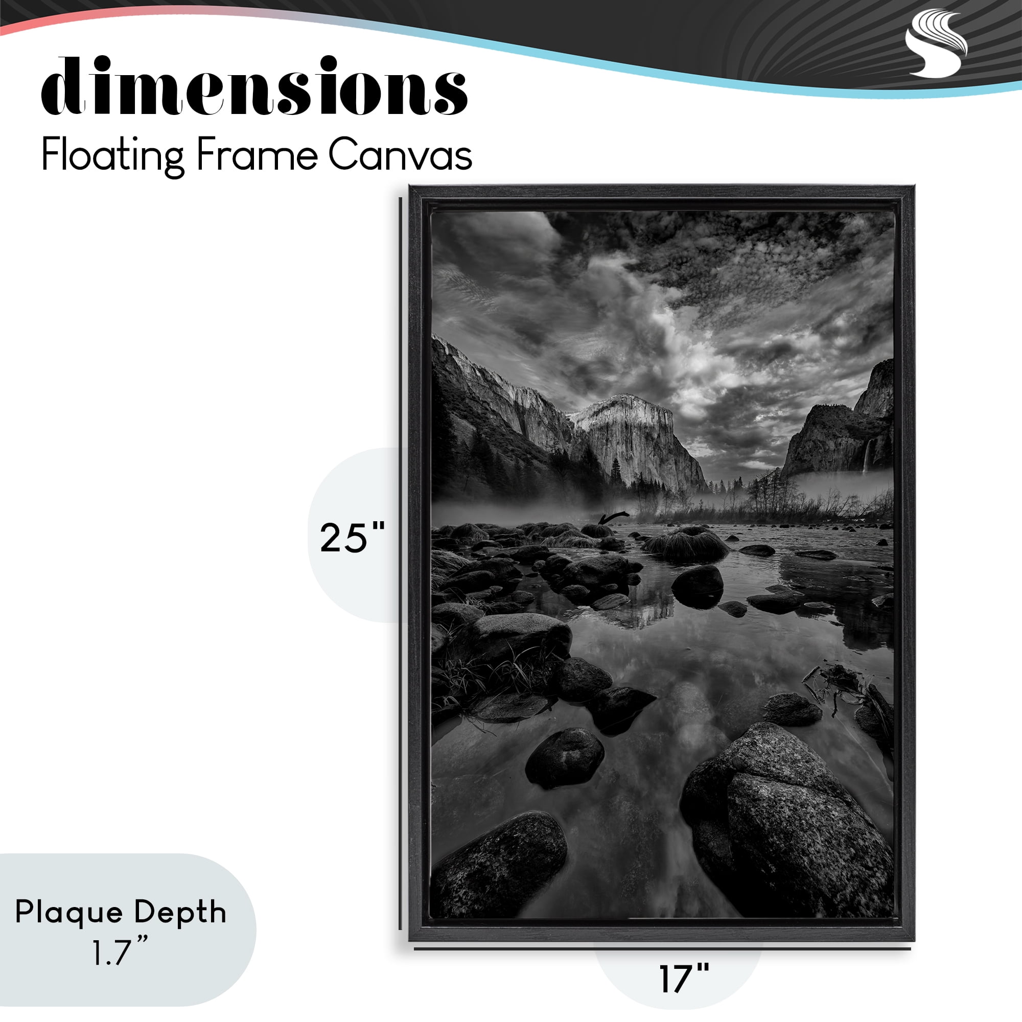 Stupell Industries Morning in Yosemite Valley Black Framed Floater Canvas Wall Art, design by Jon Evan