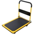 thumbnail image 3 of Noaman Foldable Platform Truck Push Dolly 330 lb Capacity, 28.7" x 18.8" x 32.6", Steel Construction with 4" Swivel Casters, Black and Yellow, 3 of 14
