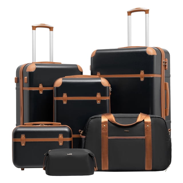 Set de equipaje Coolife, maleta de 3 piezas, policarbonato, tapa dura con cierre TSA