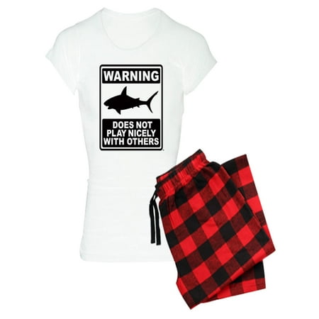 

CafePress - Shark Does Not Play Nicely - Women s Light Pajamas