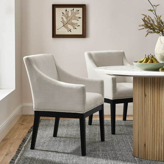 Modway Alton Fabric Upholstered Dining Armchair in Salt Black