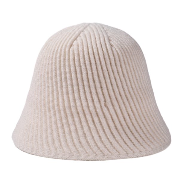 Sombrero de cubo de invierno para mujer, sombrero de campana de punto a la moda, gorro de ganchillo cálido de Color sólido, sombrero de cubo de ganchillo, sombrero de pescador de punto, gorra de ala