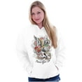 thumbnail image 3 of Never Give Up Fight Skull Tattoo Unisex Plus Fleece Graphic Hoodie Brisco Brands 2X, 3 of 5