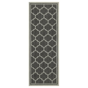 Area Rugs Sunshine GC_HAR2005 Anthracite 2 ft. 7 in. x 7 ft. 3 in. Indoor/Outdoor Area Rug,Runner Rugs