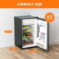 thumbnail image 2 of Mini Refrigerator with Freezer, 4.3 Cu.Ft. Compact Refrigerator, 7 Settings Temperature Adjustable, Removable Glass Shelves Dorm Fridge for Garage,Bedroom, Office, Apartment, Black, 2 of 7