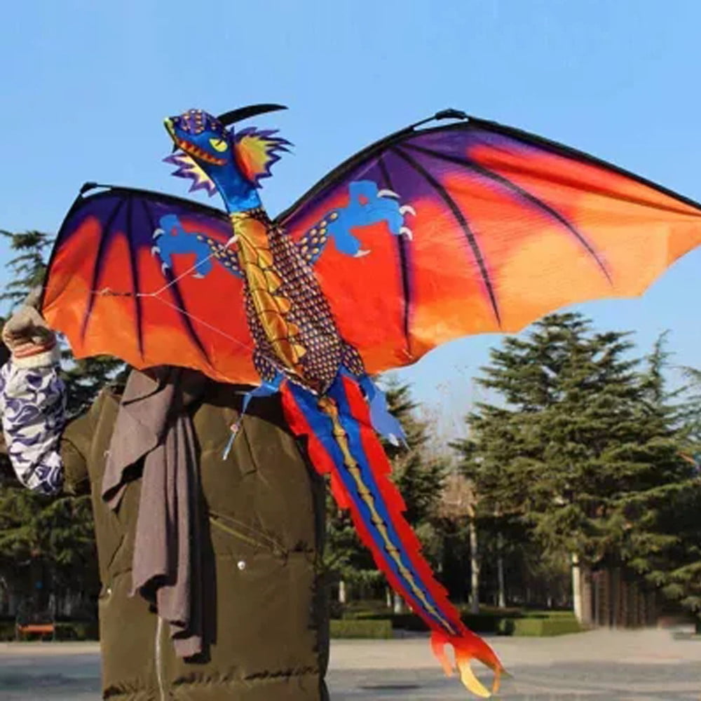 3D Dragon Kite Single Line With Tail Family Outdoor Sports Toy Children Kids，Outdoor Games