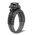 thumbnail image 2 of Dazzlingrock Collection 3.10 Carat (ctw) Black Rhodium Plated Sterling Silver Black Diamond Halo Engagement Ring Set, Size 9.5, 2 of 4
