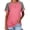 Pink, variant on Short Sleeved Summer Women Patchwork Color Block Raglan Shirt Tops
