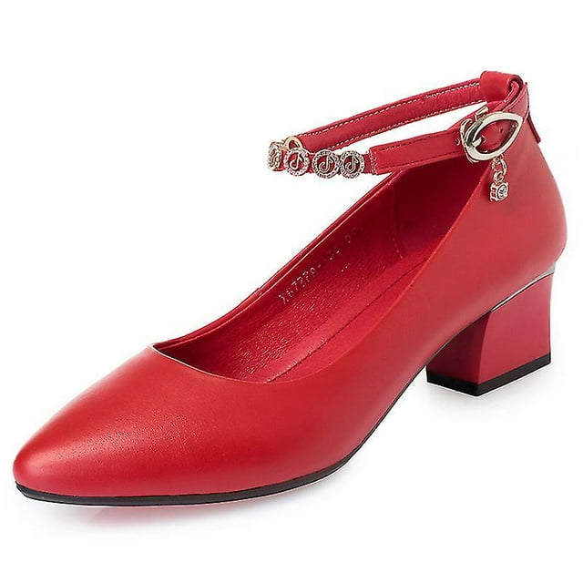 Chaussure de Mariée Légère pour Femmes à Talon Bloc, Talon Épais, Mode, Bride à la Cheville