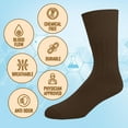 thumbnail image 3 of EMEM Apparel Women's Diabetic Circulatory Non-Binding Top Loose Top Casual Dress Crew Mid Calf Cotton Seamless Toe Hosiery Socks Brown 9-11, 3 of 5