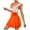 Orange, variant on QHFBli Women's Plus Size Swimsuit Tummy Control One Piece Swimdress Ruffle V Neck Cutout Wrap Bathing Suit with Skirt