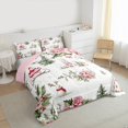 thumbnail image 4 of Manfei Santa Claus Christmas Bedding Comforter Set for Child, Pink Rose Flower Twin Comforter Sets, Princess Castle Reversible Bedding Set, Breathable Home Decor, 2pcs, 4 of 9