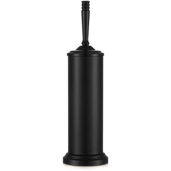 Black Toilet Brush and Holder Set, Stainless Steel Toilet Brush for Bathroom,Heavy Duty-Space Saving, Covered Brush