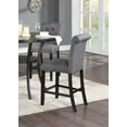thumbnail image 3 of Modern Contemporary Set of 6pc High Chairs Charcoal Fabric Cushion Upholstered Tufted Back Dining Room Counter Height Chairs, 3 of 9
