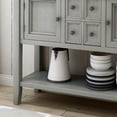 thumbnail image 4 of Console Table with Drawers, Wooden Entryway Table Sideboard Cabinet with Storage Drawers & Bottom Shelf, Antique Gray, 4 of 9