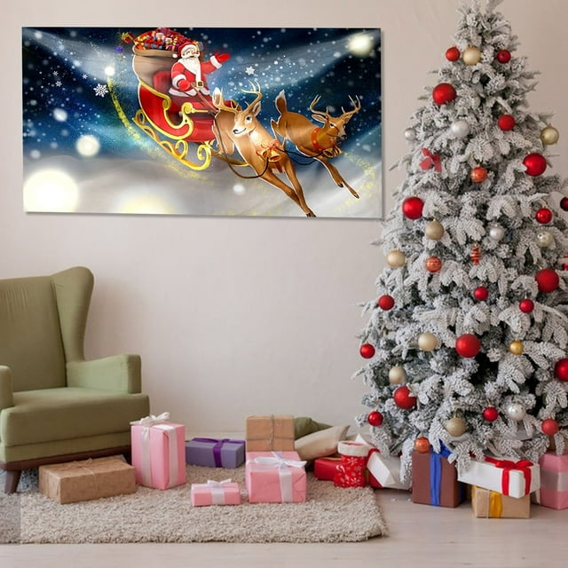 ¡Liquidación! Tapiz navideño VISALY para puerta de garaje, decoración de fondo para fiestas navideñas, tela colgante a juego, varios tamaños.