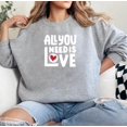thumbnail image 2 of All You Need Is Love (White Lettering) Sweatshirt, Valentine Day, Love, Hearts, Unisex Sweatshirt, Valentine Gift, Cupid Arrows, Amor, 2 of 6