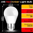 thumbnail image 2 of Amber and 625nm Red Light Bulbs 25-40W Equivalent, 1800k Amber Sleep Light Bulb, 3W 300lm, E26 Base for Bedroom Healthy Sleep Porch Party Holiday Lighting, Non-Dimmable(1 Amber+1 Red), 2 of 7