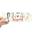 thumbnail image 1 of Cartoon Cute Cat Bird Flower Drawing Rectangle Bumper Sticker Notebook Window Decal, 1 of 1