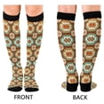 thumbnail image 4 of FORMRS Womens Knee High Socks Casual Long Thick Travel Daily Wear, 2 Pairs, Retro Blossom Flower, 4 of 6