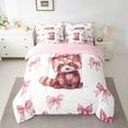 thumbnail image 2 of Erosebridal Cute Red Panda Comforter Sets King Size, Princess Bow Comforters & Duvets, Cartoon Animal Room Decor, Reversible, 2 of 5