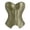 Army Green, variant on Women Lustrous Satin Sweetheart Neck Corset Top, Underwire Padded Back Lace Up Side Zipper Waist Defining Vintage Bustier Available In Multiple Colors