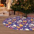 thumbnail image 6 of Lsque rock Skull record Print Christmas Tree Skirt, Tree Skirt with Ties or Velcro, Perfect for Holiday Decorations, Halloween, and New Year-48", 6 of 7