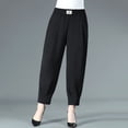 thumbnail image 5 of TNOBHG Women Harem Pants Women Summer Harem Pants Elastic High Waist Solid Color Thin Long Trousers Side Pockets Pants Streetwear Women Straight Casual Pants, 5 of 8