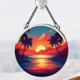 thumbnail image 4 of Lotusprinthandmade Palm Trees with Colorful Sunset Custom Shape Window Hanging Suncatcher 8.9in – Window Hanging With Palm Trees with Colorful Sunset Theme, 4 of 5