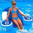 thumbnail image 3 of World of Watersports Float Tube 11-2030 First Class; Pool/Beach/Lake/River; U Shape; 1 Person Rider; 52 Inch Length x 46 Inch Width; Deep Cockpit Seating; Blue And White; PVC Vinyl, 3 of 5