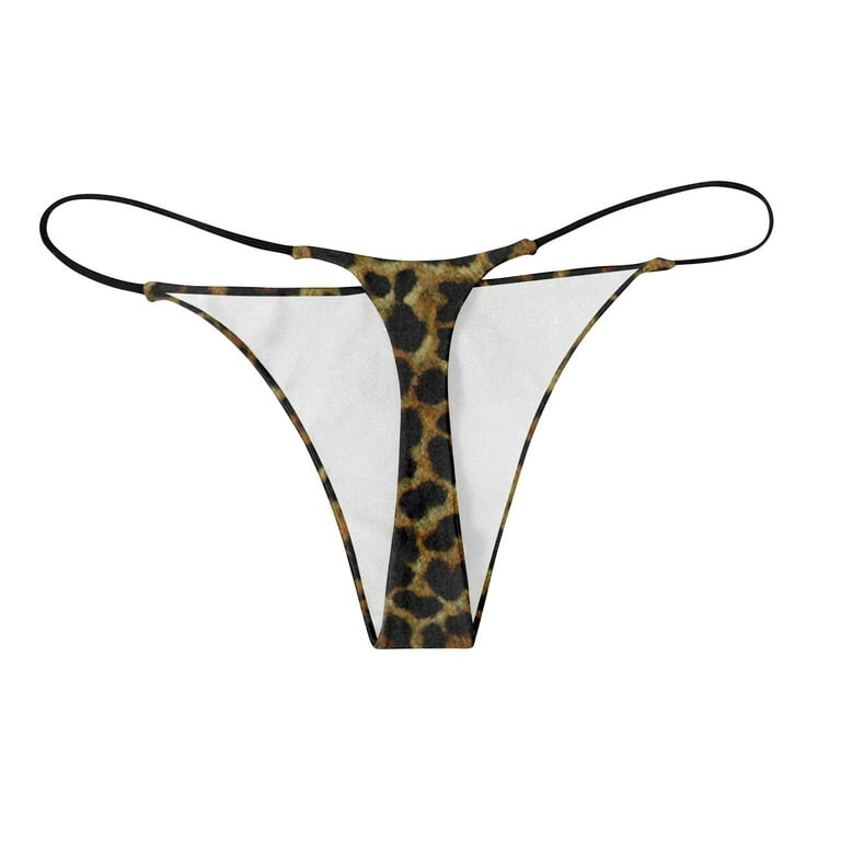 Sksloeg Plus Size Thongs Stripe Printed G-Strings Micro Thongs