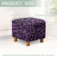 thumbnail image 3 of SCRAWLGOD Fur Pattern Leopard Print Violet Black Ottoman Cover Square Stretch Slipcover for Square Ottomans, Anti-Slip Footstool Cover with Elastic Bottom, Machine Washable, 3 of 7