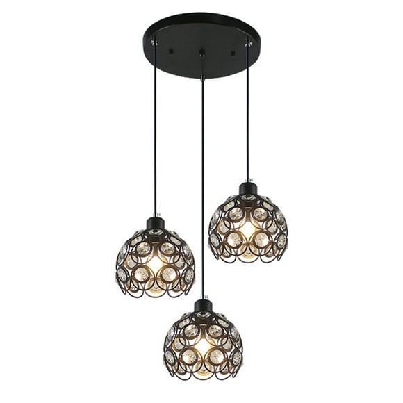 3x Rétro Industriel Edison Plafonnier Lampe de Plafond Ø31cm Métal Fer Noir Style Vintage Campagnarde Americaine - Noir
