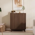 thumbnail image 2 of QinaQin Gabinete de almacenamiento de madera estilo escandinavo con 2 puertas y repisa ajustable, ideal para cocina, sala, recámara o como mueble TV, 2 of 8