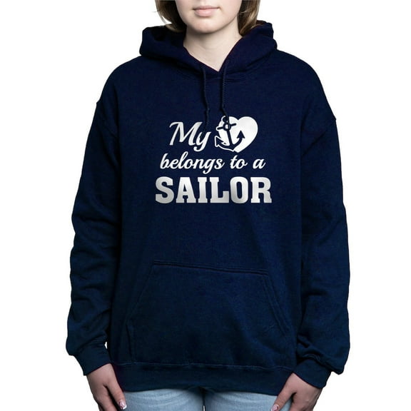 CafePress - Heart Belongs Sailor Hooded Sweatshirt - Pullover Hoodie, Classic & Comfortable Hooded Sweatshirt