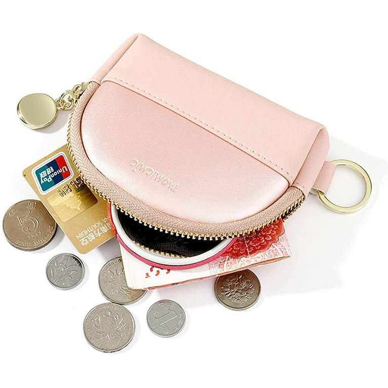 YOUI-GIFTS Shell Shape Coin Purse Round Zipper Pouch Multi Use Change Pouch  Cute Storage Bag Portable PU Wallet