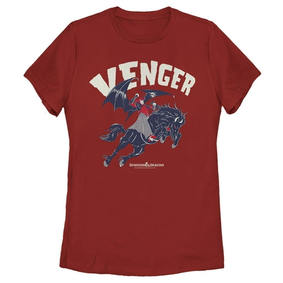 Women's Dungeons & Dragons Venger In Flight Cartoon Graphic Tee Red Large
